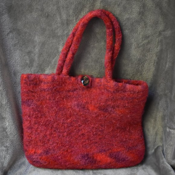 Hand Crafted Handbags - Handmade Wool Felted Knit Purse